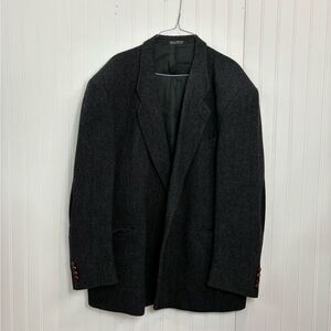 J.d. Christopher wool/lambs wool  Elegant Gray double button Herringbone Blazer